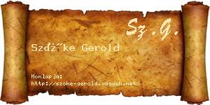 Szőke Gerold névjegykártya