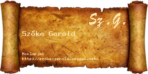 Szőke Gerold névjegykártya